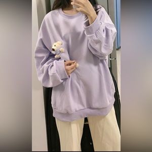 Lavender Teddy bear sweat shirt